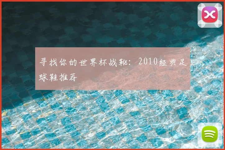 寻找你的世界杯战靴:2010经典足球鞋推荐